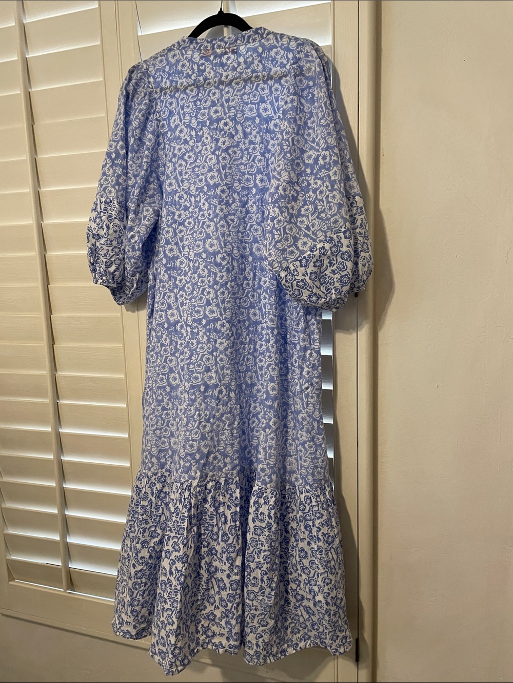 Light Blue Floral Button-Front Maxi Dress by Lucky Brand - Picture 9 of 9